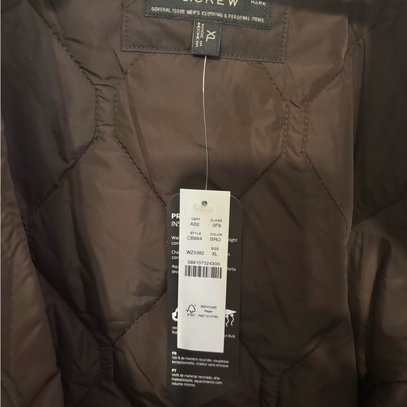 J. Crew Men XL Jacket - Quilted flight jacket with PrimaLoft - Brown - Picture 3 of 4